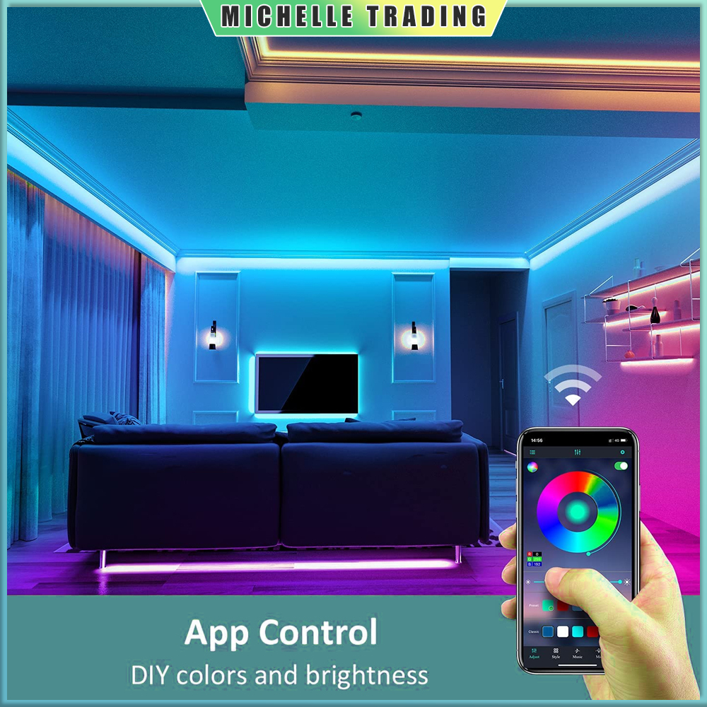 [MT Store] Bluetooth App 5V RGB 5050 Led Strip Light ตกแต่งห้องสำหรับ ...
